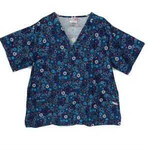 Uniform Advantage XL XXL Blue Ladybug Scrub Shirt Nurse Vet Tech New No Tags